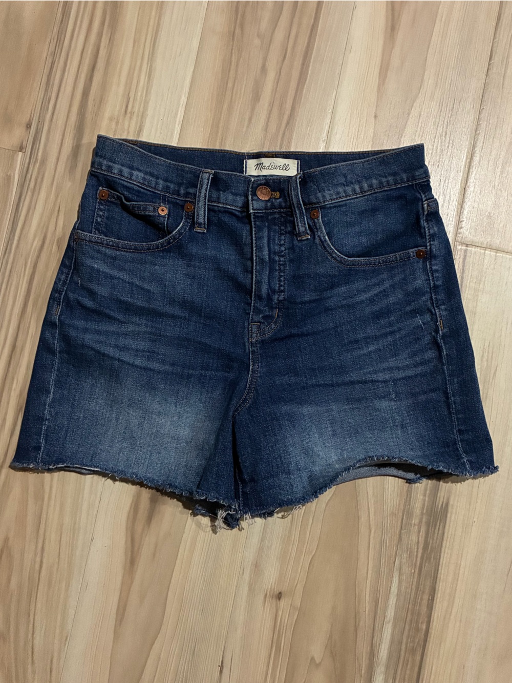 Madewell Dark Blue High Rise Denim Shorts